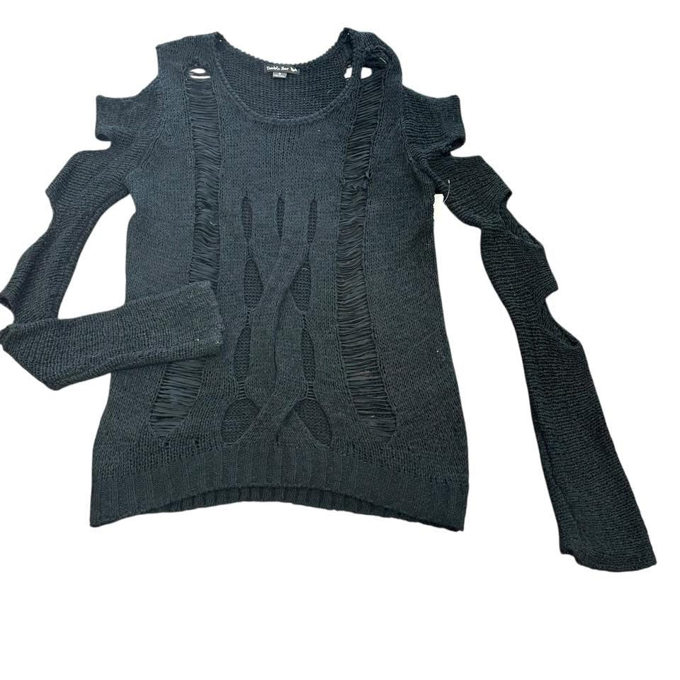 DOUBLE ZERO BLACK KNIT SWEATER 143 MEDIUM