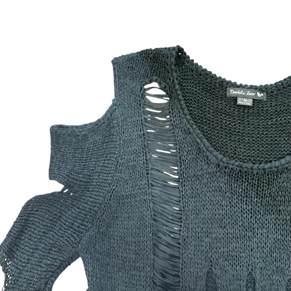 DOUBLE ZERO BLACK KNIT SWEATER 143 MEDIUM