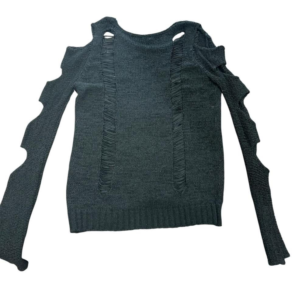 DOUBLE ZERO BLACK KNIT SWEATER 143 MEDIUM