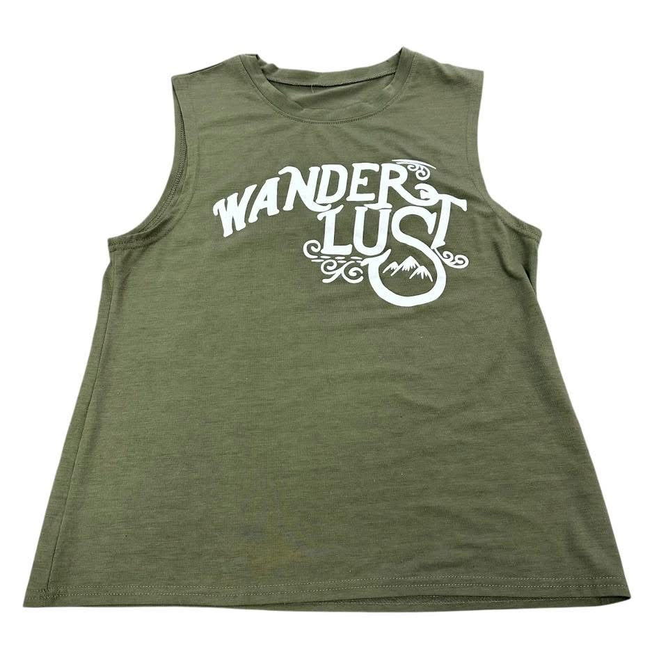 WANDERLUST GREEN TANK TOP LARGE NWOT