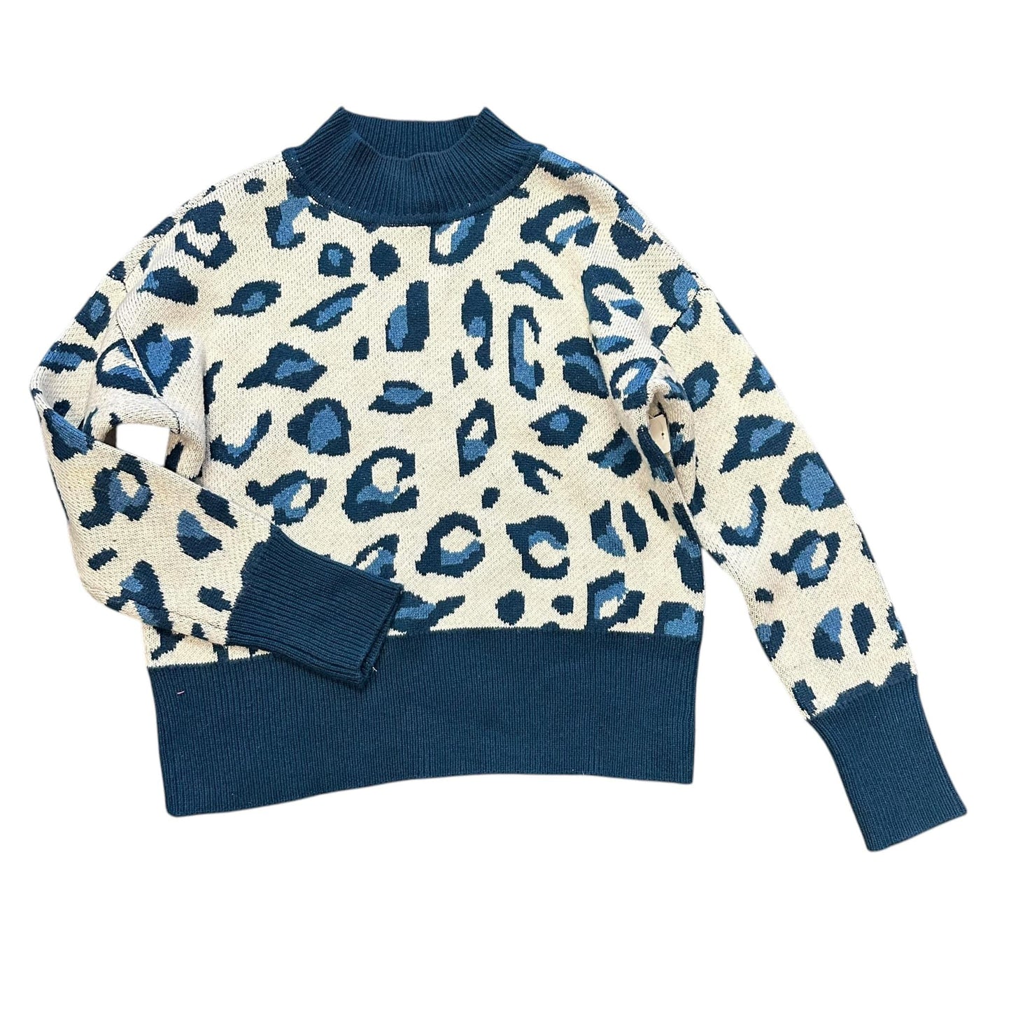 DESIGN HISTORY BLUE ANIMAL PRINT SWEATER - MEDIUM - 122