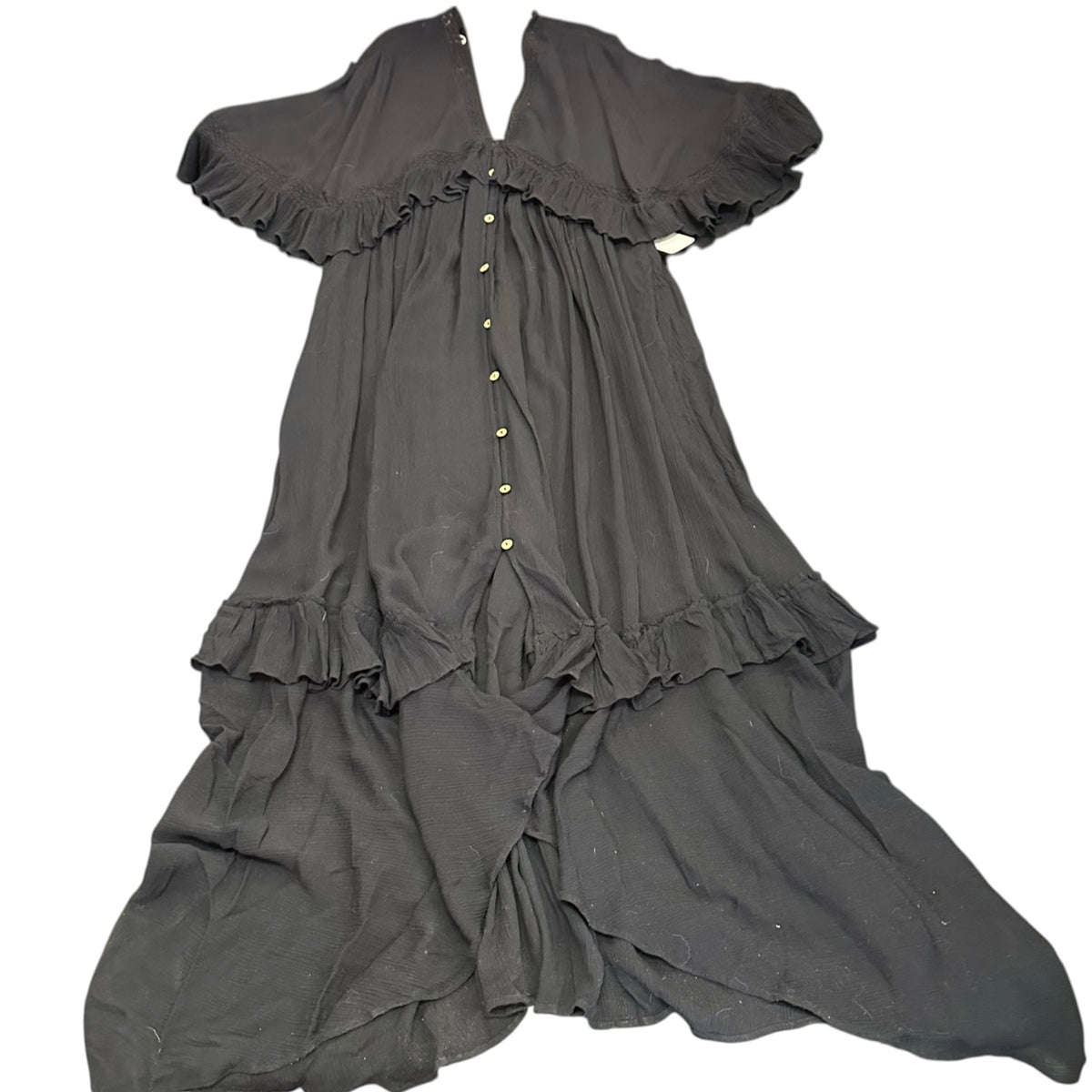 FREE PEOPLE BLACK MAXI GAUZE DRESS LOOSE FIT 285 SMALL