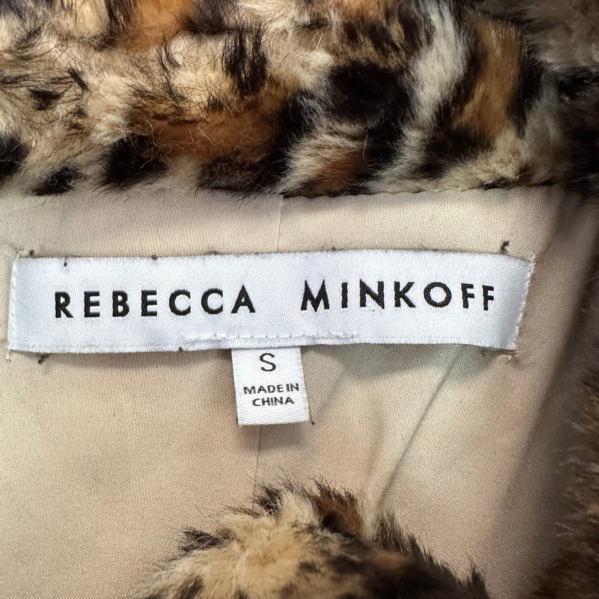 REBECCA MINKOFF ANIMAL FAUX FUR JACKET 289 SMALL