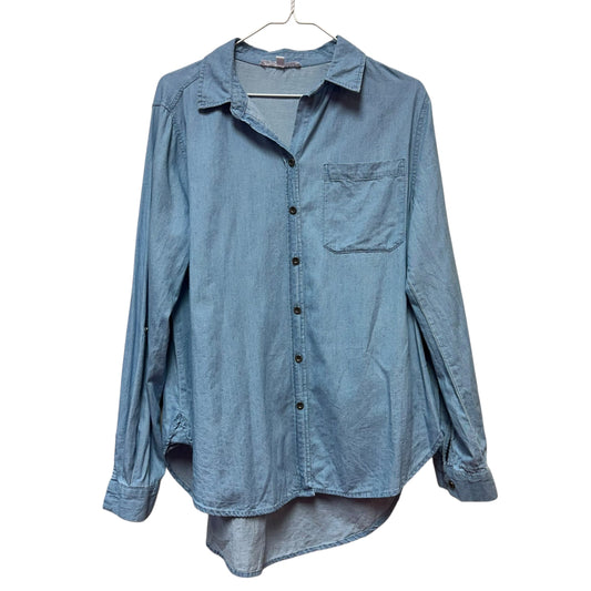 JANE & DELANCEY CHAMBRAY BUTTON UP - MEDIUM - 39