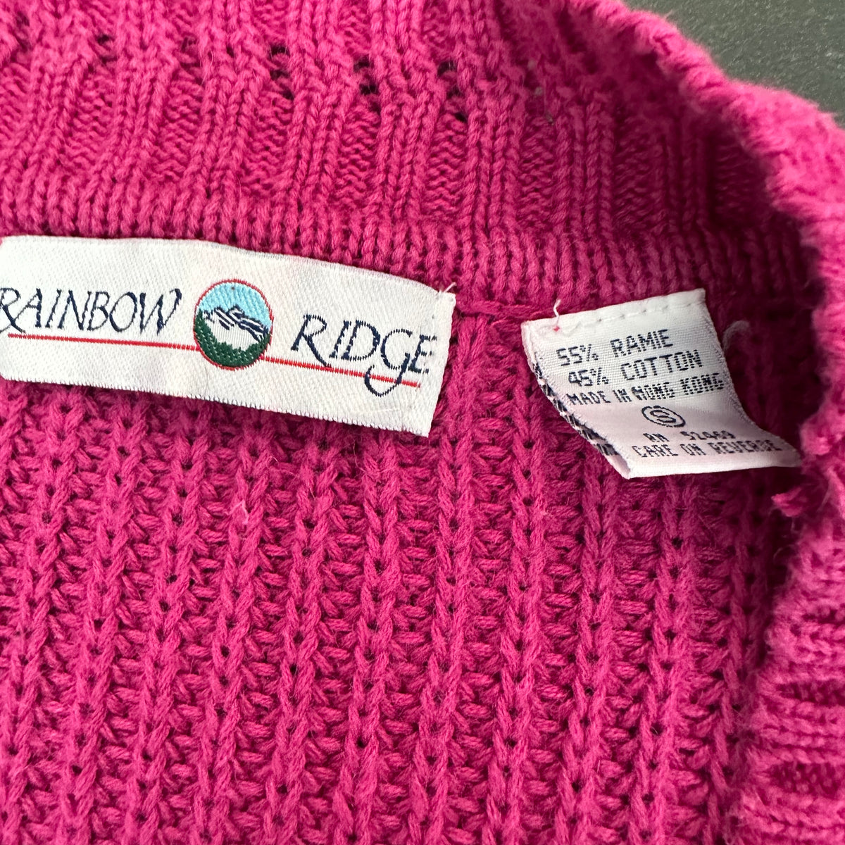 RAINBOW BRIDGE MAGENTA PINK KNIT CARDIGAN VINTAGE 289 SMALL