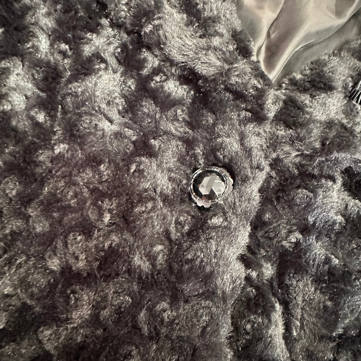 CANDIES BLACK FAUX FUR JACKET CROPPED 289 SMALL