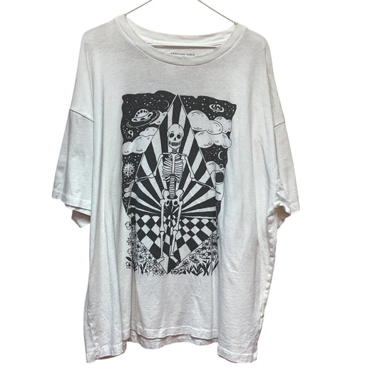 AMERICAN EAGLE WHITE SKELETON T-SHIRT - XXL - 123