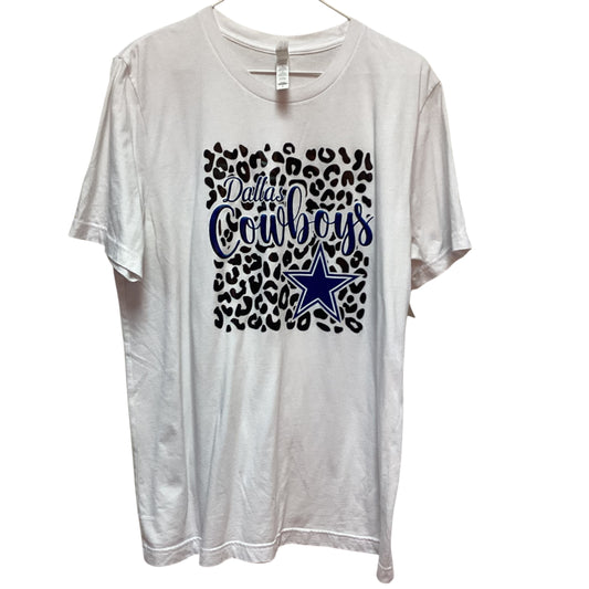 WHITE ANIMAL PRINT COWBOYS T-SHIRT - LARGE - 38