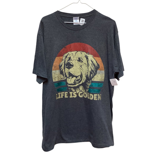 LIFE IS GOLDEN NAVY T-SHIRT - LARGE - 84