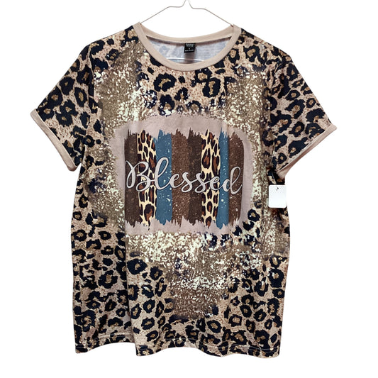 EMORY ROSE BLESSED ANIMAL PRINT T-SHIRT - LARGE - 38