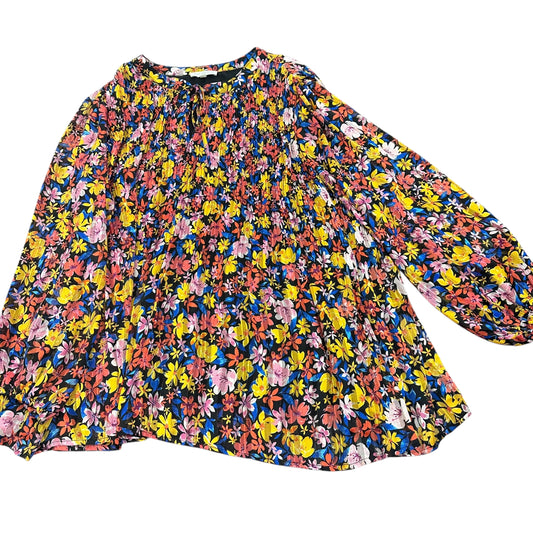 SKIES ARE BLUE FLORAL PLEATED BLOUSE 227 3X