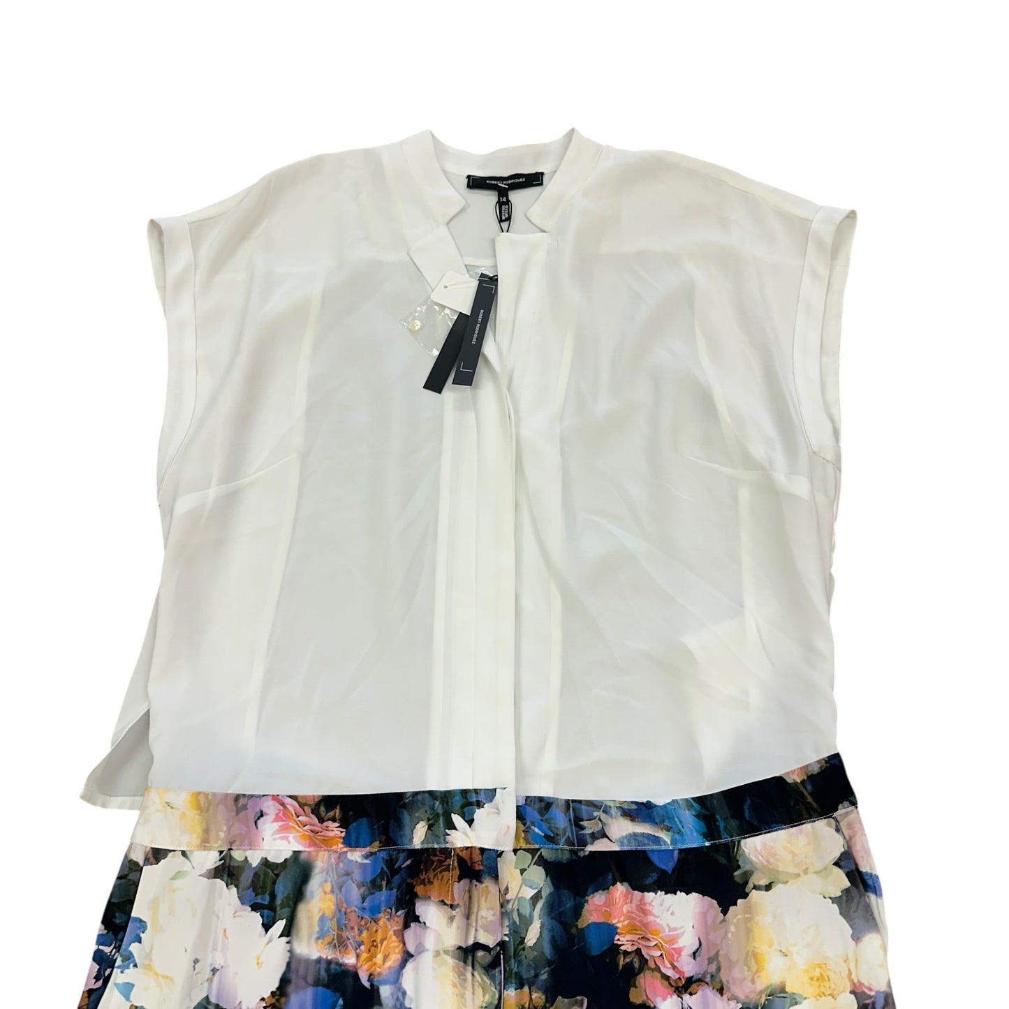 ROBERT RODRIGUEZ FLORAL BEIGE JUMPSUIT 100 NWT SZ 14