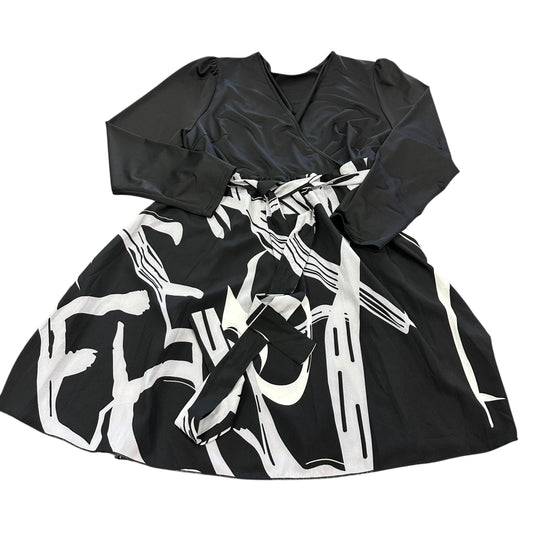 SHEIN BLACK WHITE FIT FLARE DRESS 150 4XL