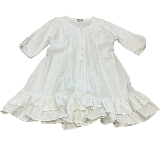 SCULLY WHITE RUFFLE HEM DRESS 200 NWT XXL