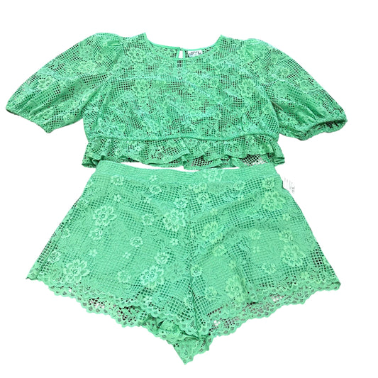 FUTURE COLLECTIVE GREEN 2 PC LACE SHORTS SET 201 XL