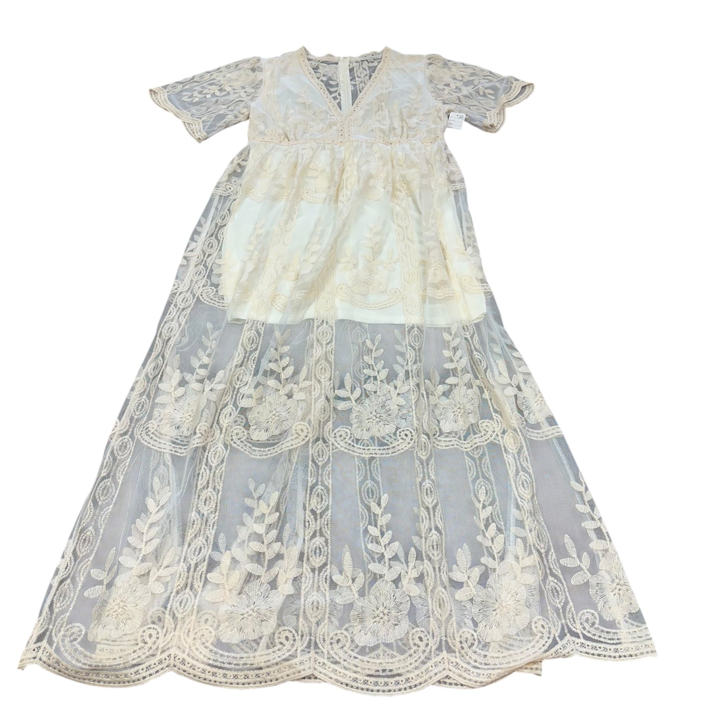 HAUTE MONDE BEIGE MAXI DRESS 222 XL