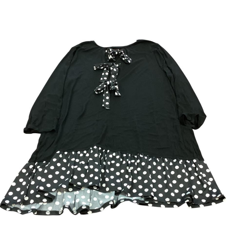 CELESTE BLACK POLKA DOT TUNIC 123 1X