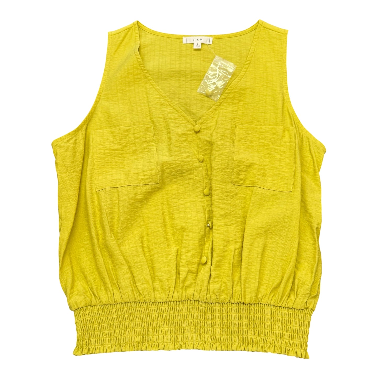 E&M GREEN SLEEVELESS BLOUSE NWT 100 LARGE