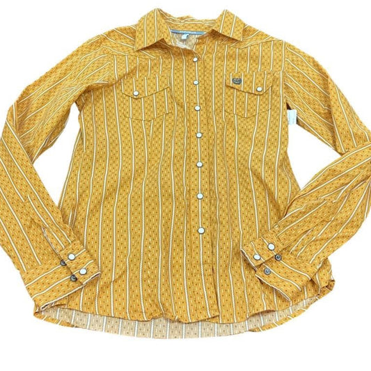 CINCH MUSTARD YELLOW SNAP BUTTON UP 52 MEDIUM