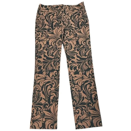 CHICOS BROWN BLACK PULL ON PANTS 228 sz 8