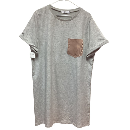 GRAY TSHIRT SHIFT DRESS W CHAMPAGNE POCKET - SZ 12 - 176