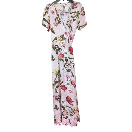 F21 PINK FLORAL MAXI DRESS - MEDIUM - 111