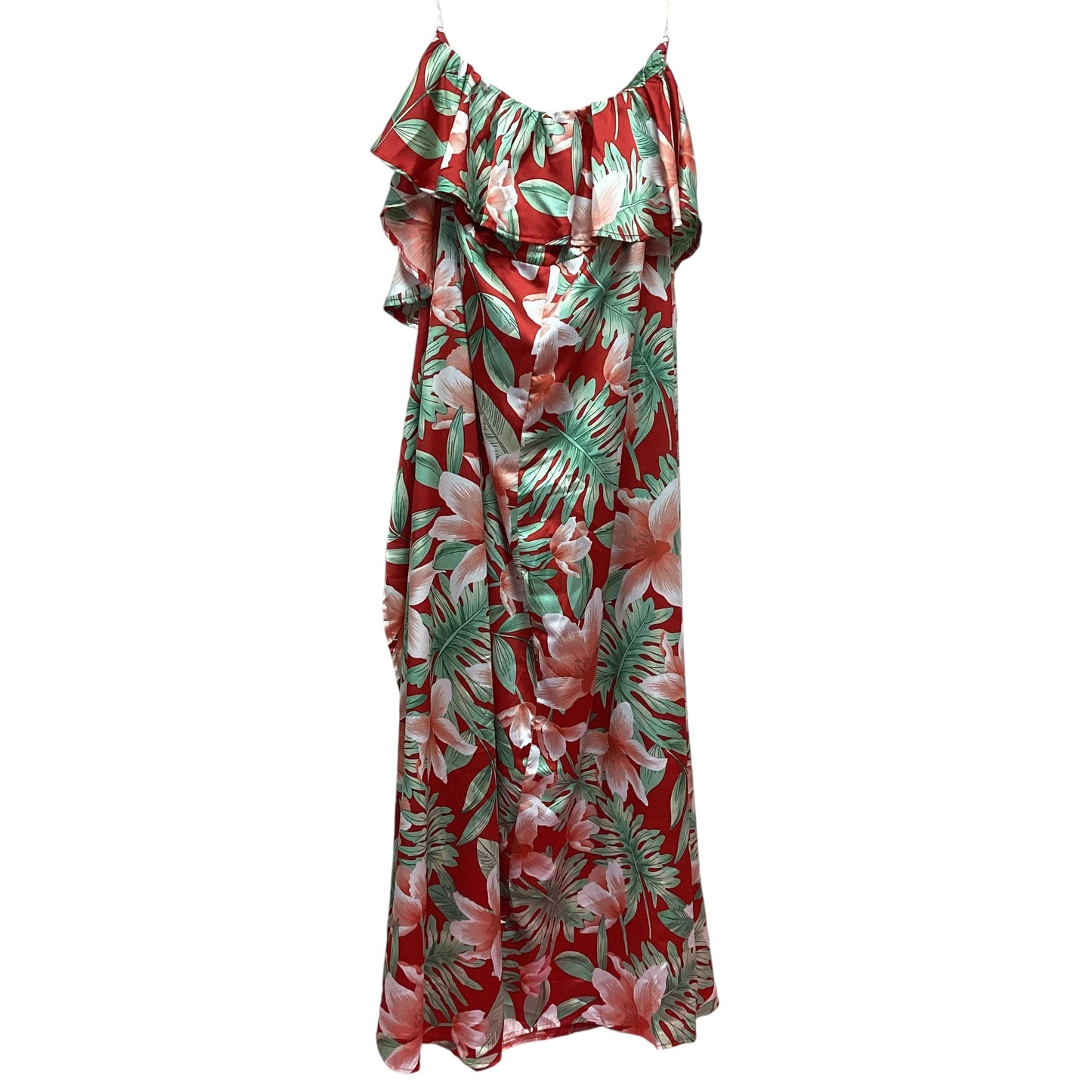 STRAPLESS TROPICAL MAXI DRESS - LARGE - 154