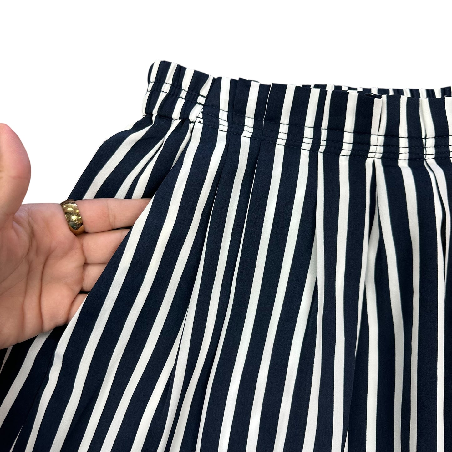 J CREW NAVY WHITE STRIPED SKIRT LARGE