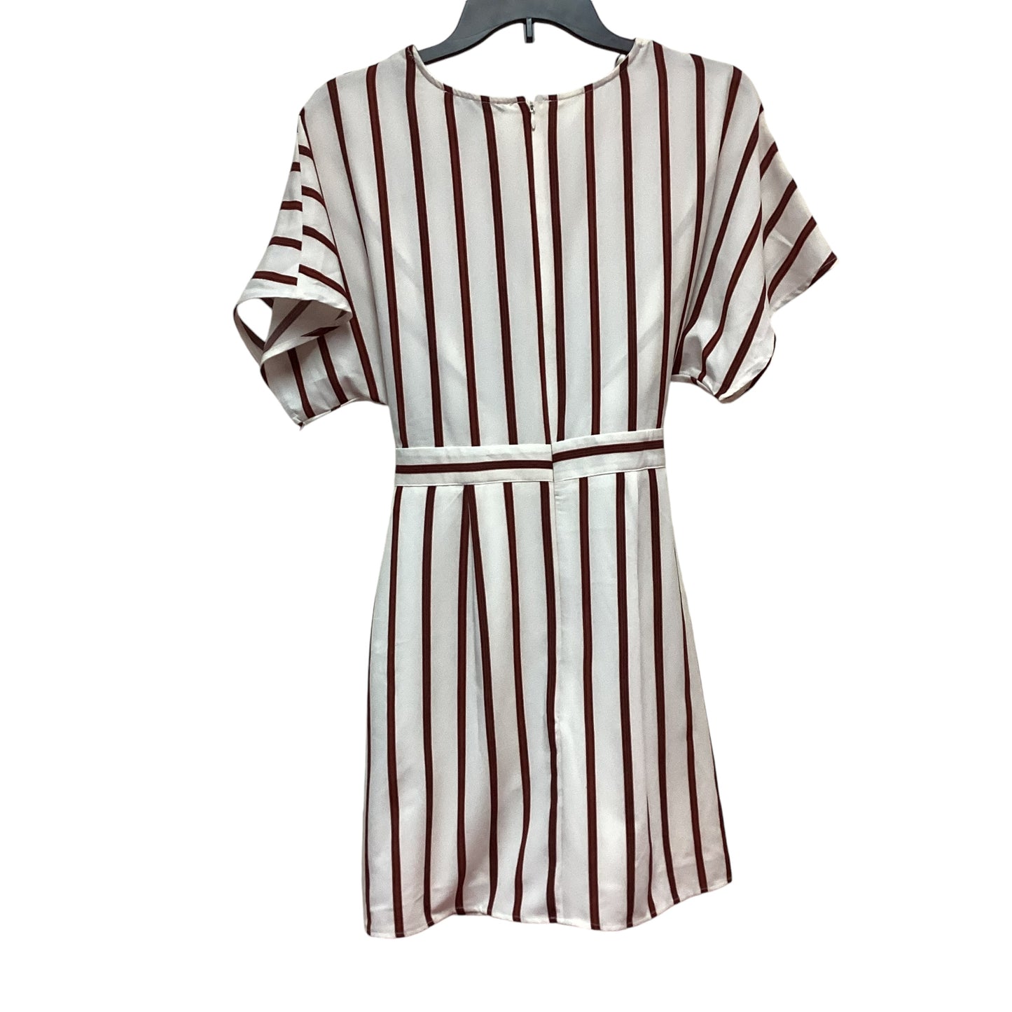 F21 WHITE STRIPED BELTED DRESS - MEDIUM - 199