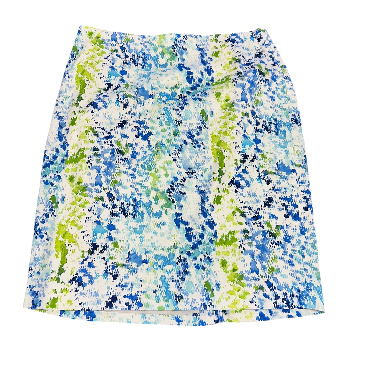 ANN TAYLOR WHITE COLORFUL SKIRT 216 Sz 8 PETITE