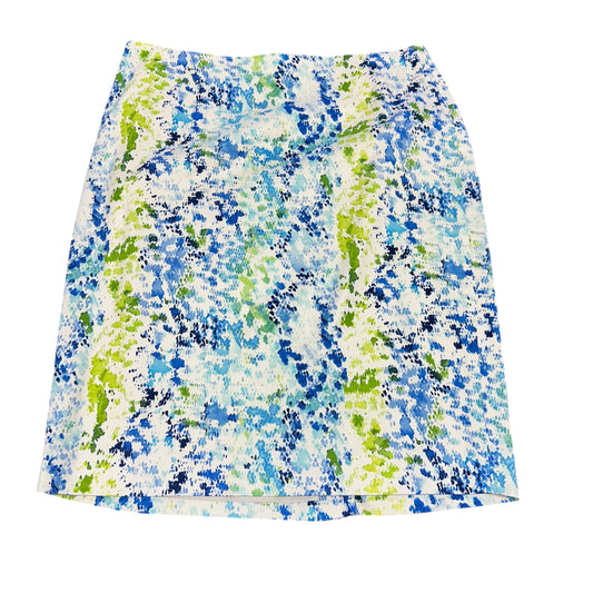 ANN TAYLOR WHITE COLORFUL SKIRT 216 Sz 8 PETITE