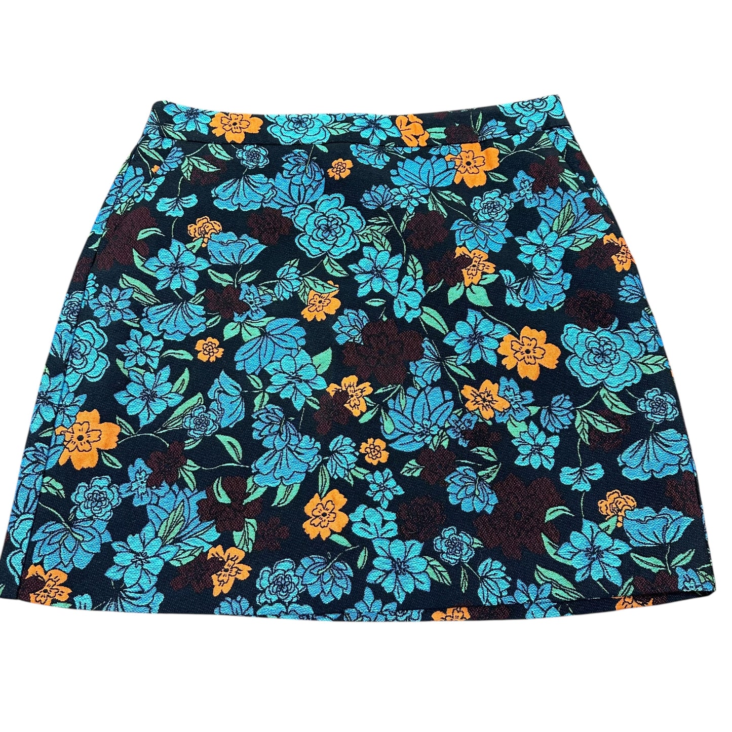 LOFT NAVY FLORAL SKIRT 14 Sz 8