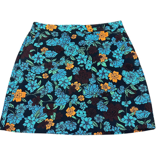 LOFT NAVY FLORAL SKIRT 14 Sz 8