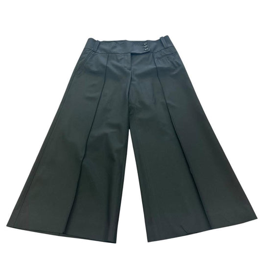 BCBGMAXAZRIA CROPPED HIGH WAISTED BLACK TROUSERS 241 96% WOOL SZ 8