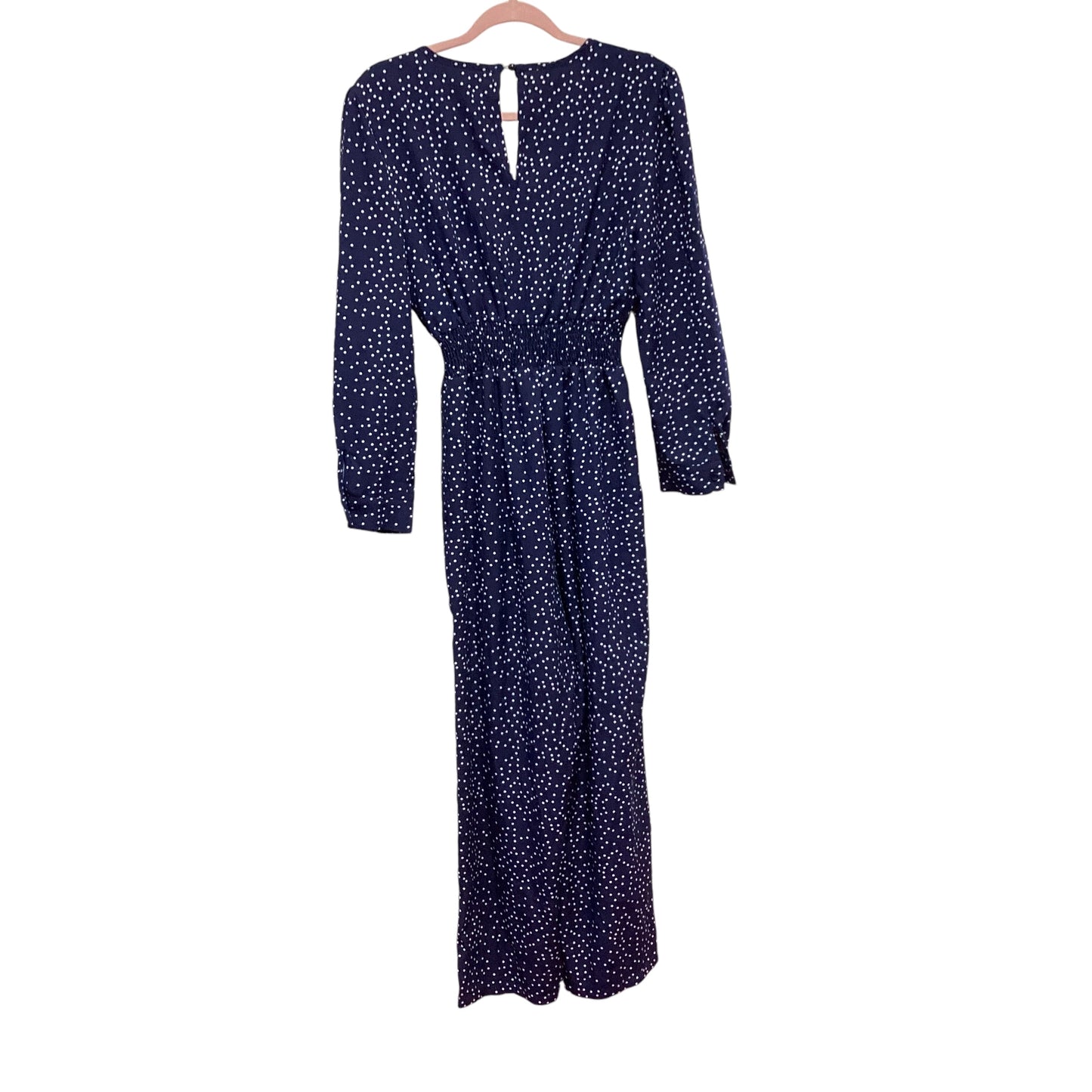 NAVY WHITE POLKA DOT JUMPSUIT - MEDIUM - 196