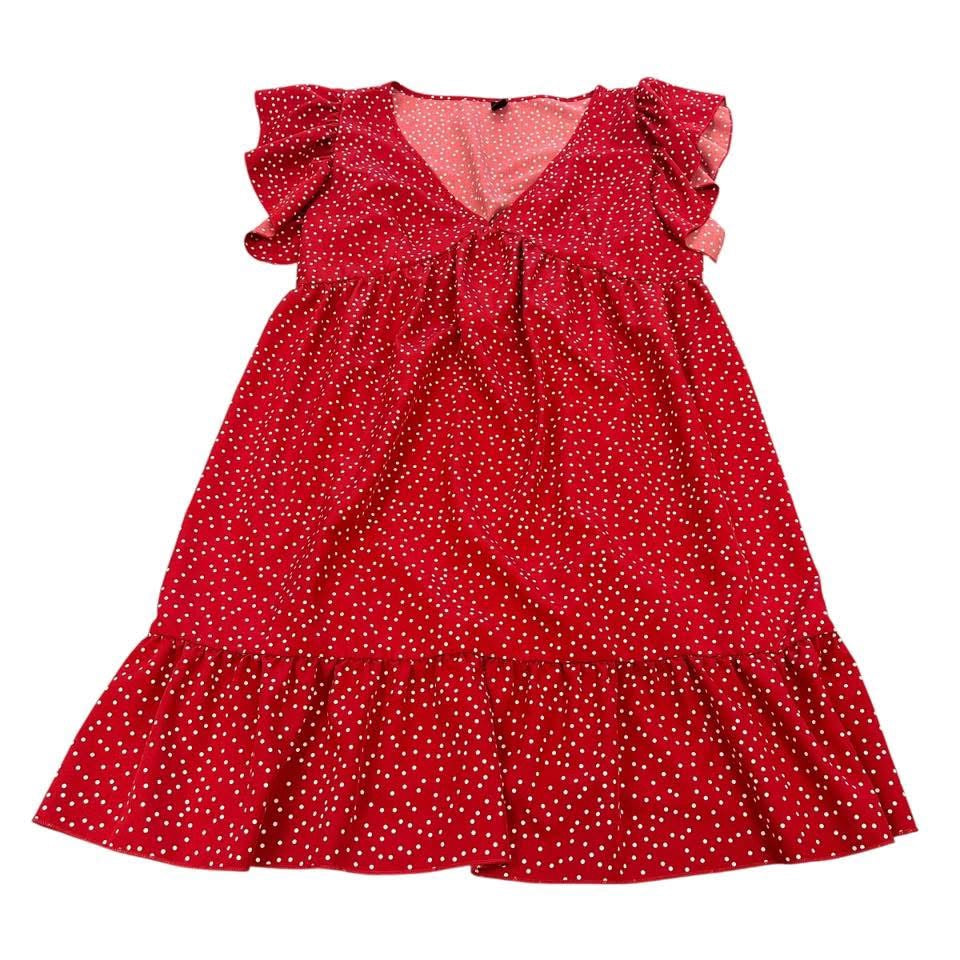 SHEIN RED POLKA DOT DRESS 62 1XL