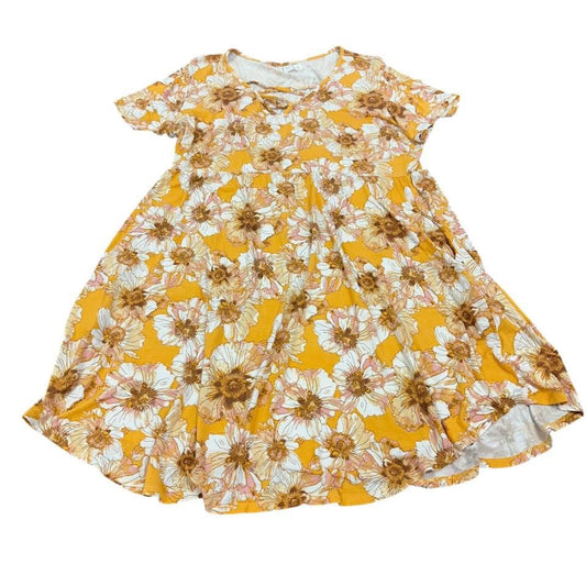 MAURICES YELLOW FLORAL DRESS KNEE LENGTH XXL