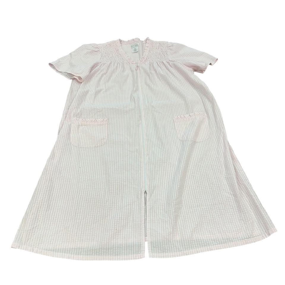 CELESTIAL DREAM PINK WHITE SEERSUCKER MUMU DRESS 39 XXL