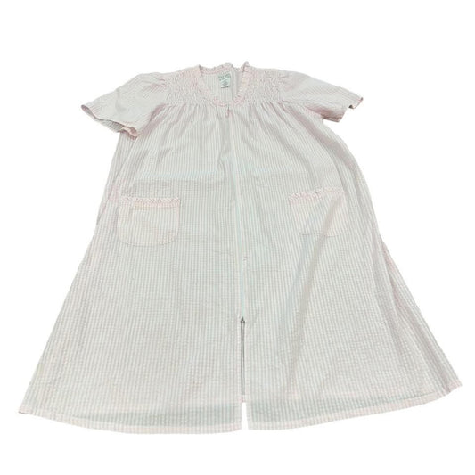 CELESTIAL DREAM PINK WHITE SEERSUCKER MUMU DRESS 39 XXL