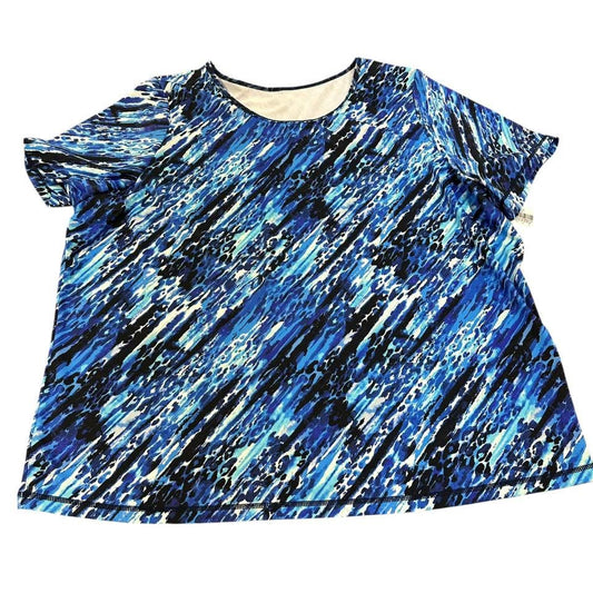 SHORT SLEEVE SWIM TOP NAVY BLUE 137 3X