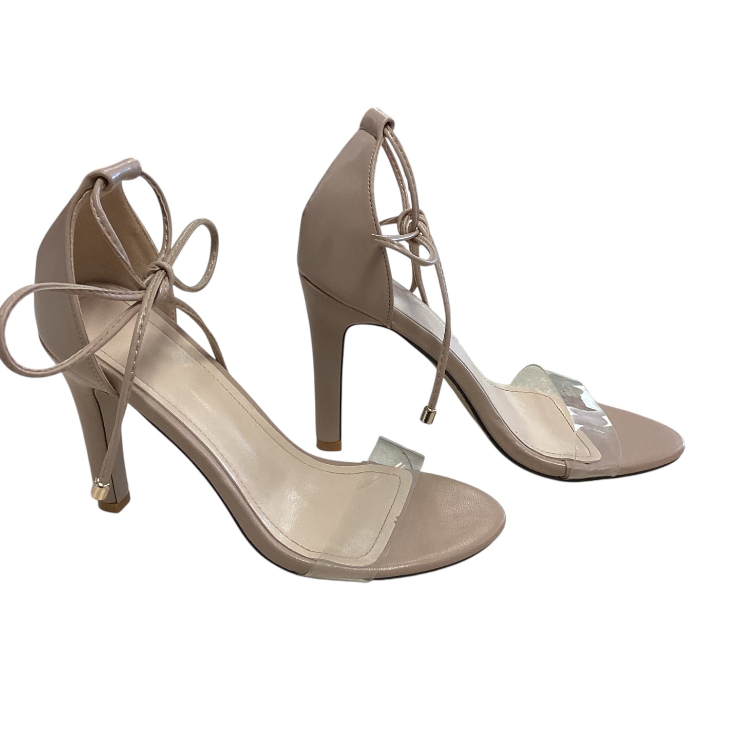 NUDE CLEAR HEELS - SZ 7 - 32