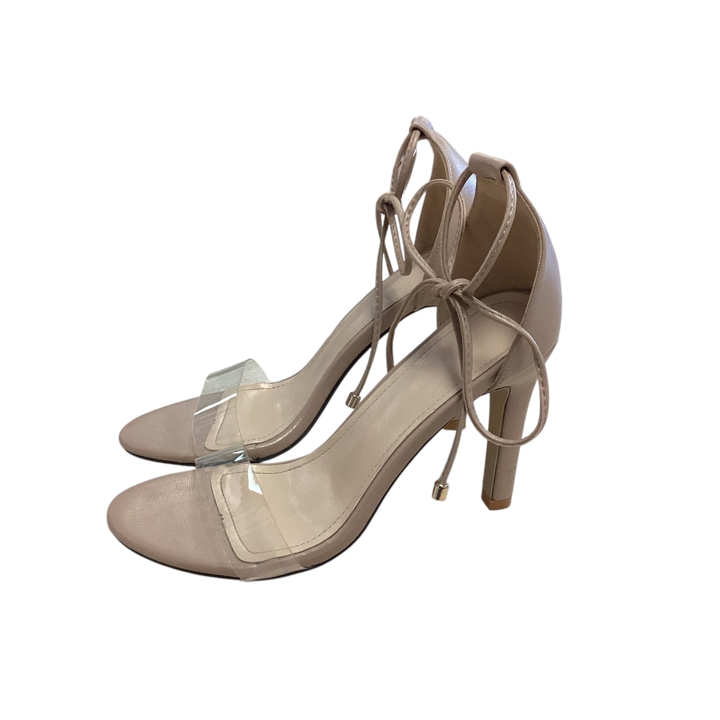 NUDE CLEAR HEELS - SZ 7 - 32