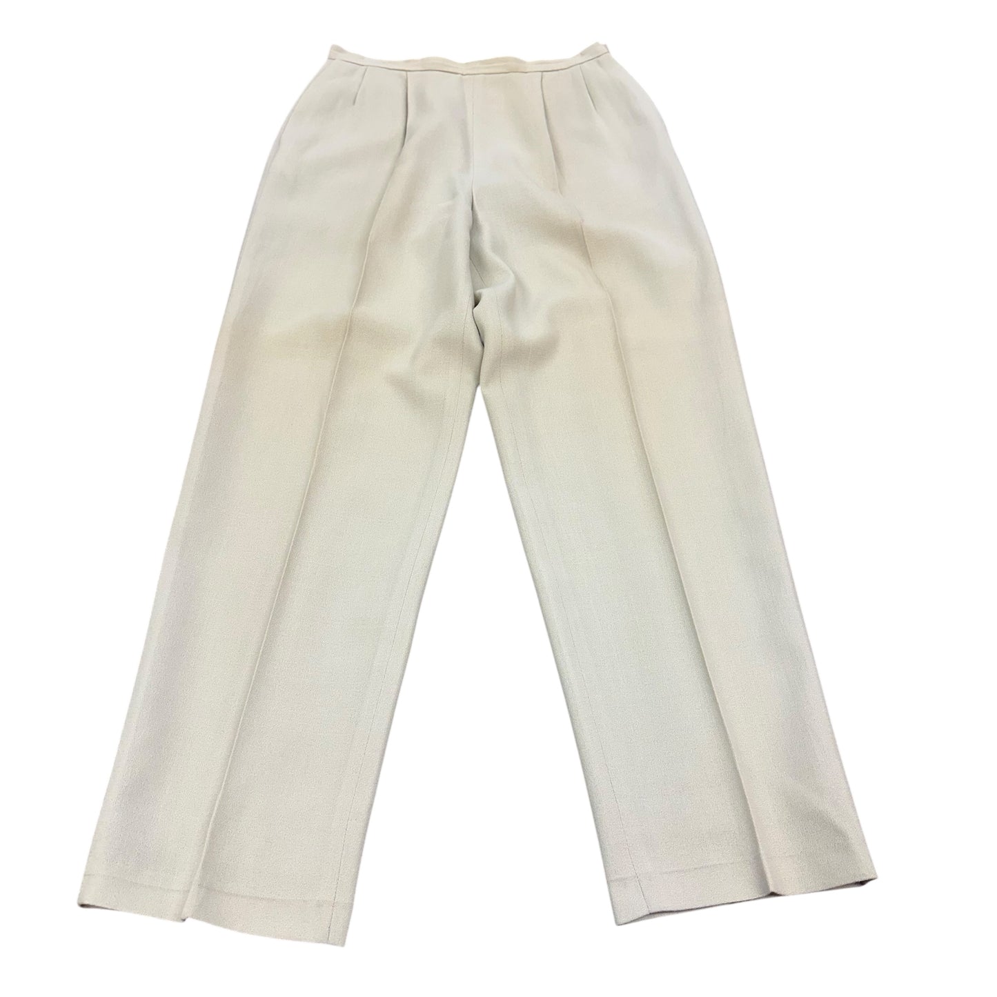 VINTAGE BEIGE PLEATED 100% WOOL PANTS 100 Sz 8