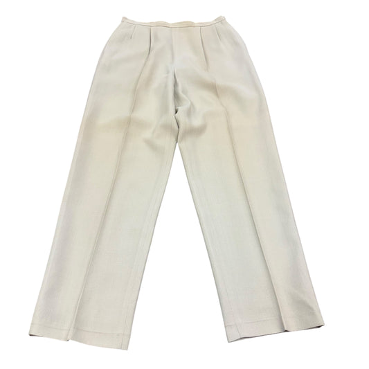 VINTAGE BEIGE PLEATED 100% WOOL PANTS 100 Sz 8