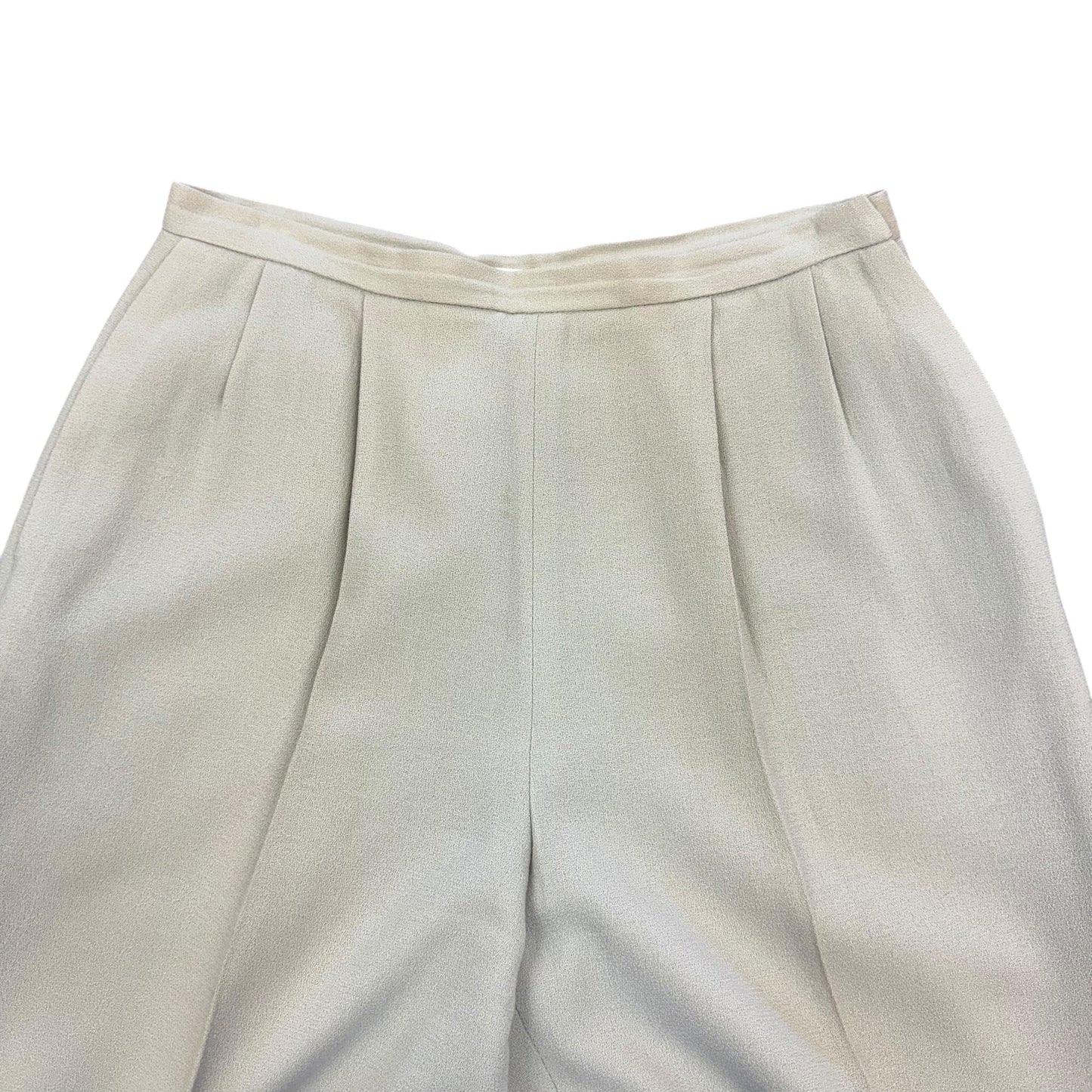 VINTAGE BEIGE PLEATED 100% WOOL PANTS 100 Sz 8