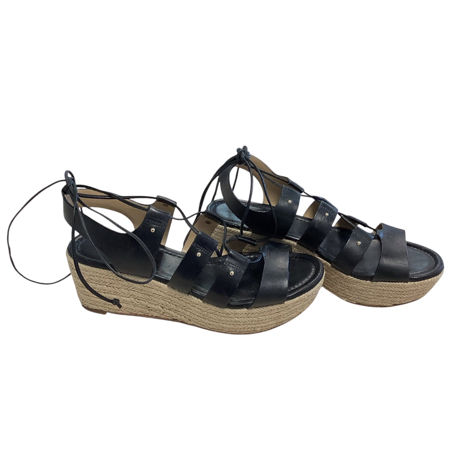 MICHAEL KORS BLACK LACE UP ESPADRILLES - SZ 7.5 - 197