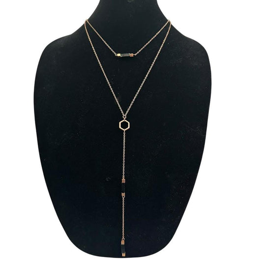 BRONZE & BLACK LAYERED NECKLACE 84