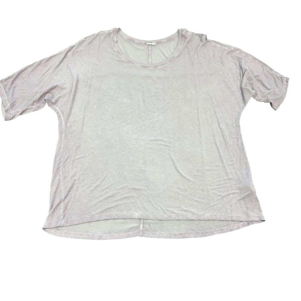 PURPLE STONE WASHED LILAC SHORT SLEEVE TOP 100 LARGE