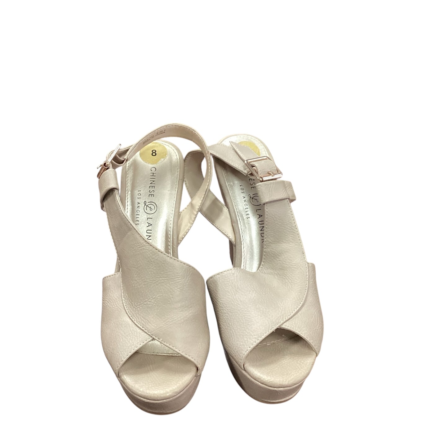 CHINESE LAUNDRY TAN TAUPE WEDGES - SZ 8 - 25