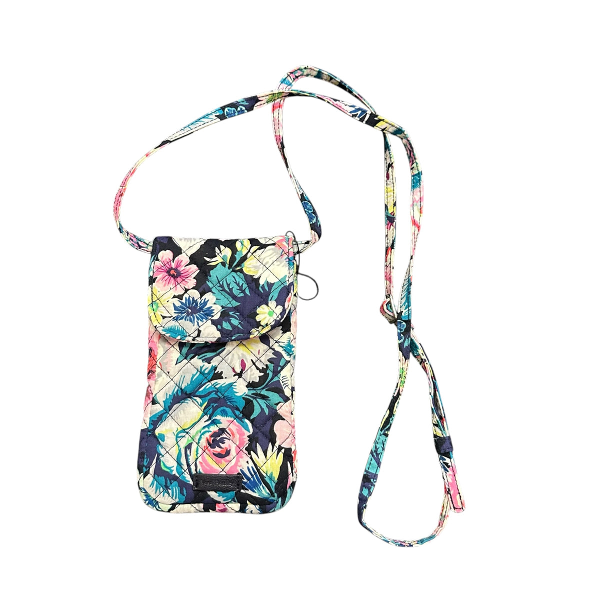 VERA BRADLEY NAVY FLORAL CELL PHONE CROSSBODY PURSE 200
